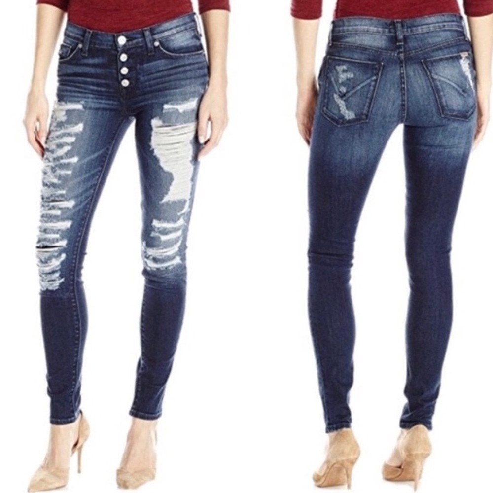 Hudson Ciara Super Skinny Exposed Button Jeans